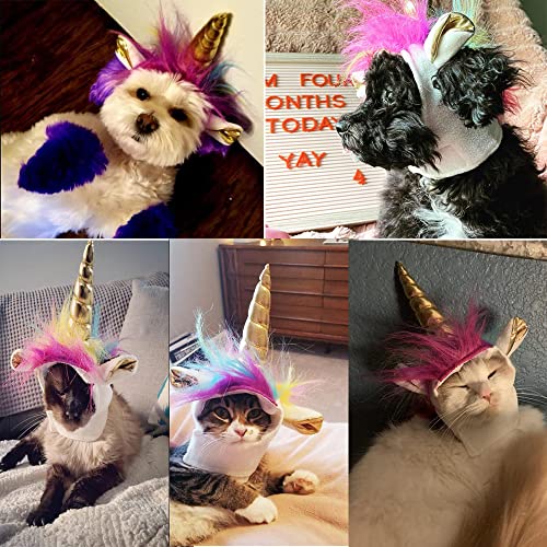 Delifur Dog Costume Pet Unicorn Hat For Cats And Small Dogs Puppy Accessory For Halloween Cosplay Mane Cap #TOP1