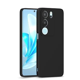 Pikkme Back Cover for Vivo Y29 5G / Vivo Y19s | Camera Protection Shockproof Soft Matte Silicone Bumper Case (Black)