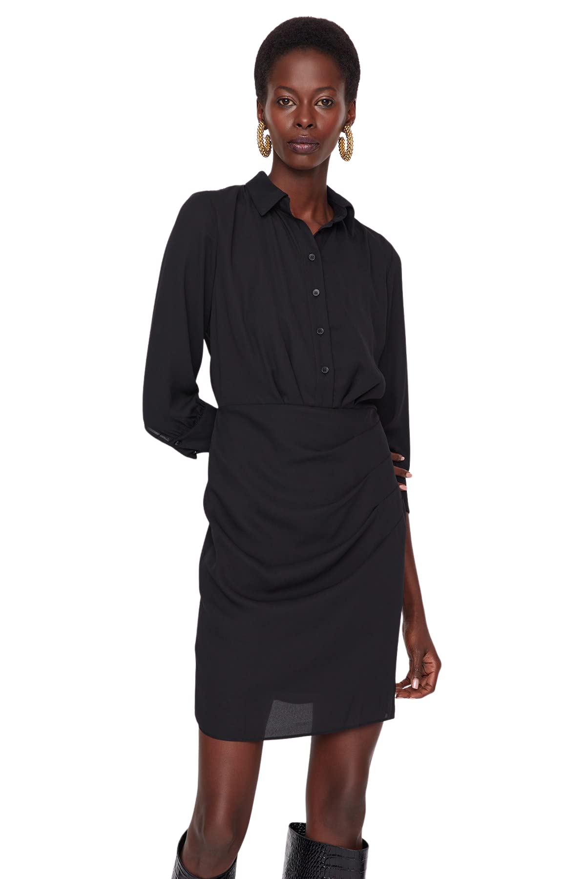 Trendyol Women Mini Bodycon Fitted Woven Dress Black