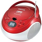 Naxa Electronics NPB252RD Portable CD/Mp3 Players with Am/FM Stereo (Red)