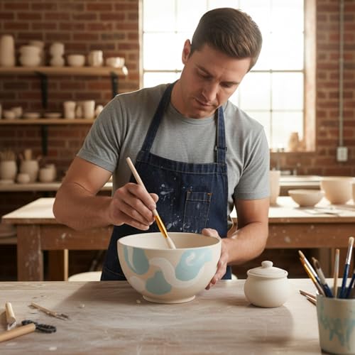 Cobee Zestaw 11 okrągłych pędzli akrylowych, pędzelków do malowania ceramicznego, pędzla wachlarzowego, do techniki serwetkowej, akrylowych, glazury, garncarstwa, artystycznego pędzla do oleju, gliny