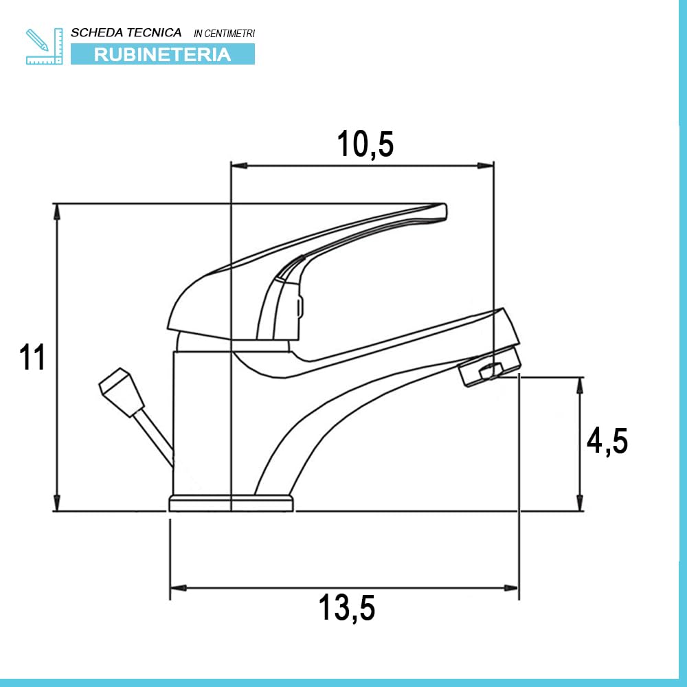 Set rubinetti bagno in ottone cromato lavabo bidet e vasca con kit doccia, scarico automatico incluso per lavabo e bidet, serie KANT