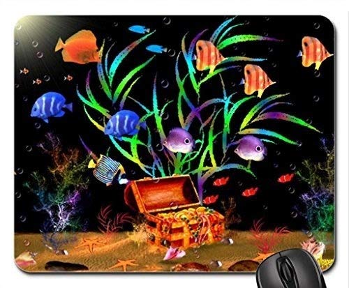 Preisvergleich Produktbild Themed Gaming-Mauspad der Fische, Regenbogen-Aquarium-Mausunterlage, Mousepad