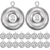 Shimeyao 18 Pieces Disc Sinkers Fishing Weights No Roll Disc Fishing Sinkers Weights for Saltwater Trolling Surf Tackle(3oz)
