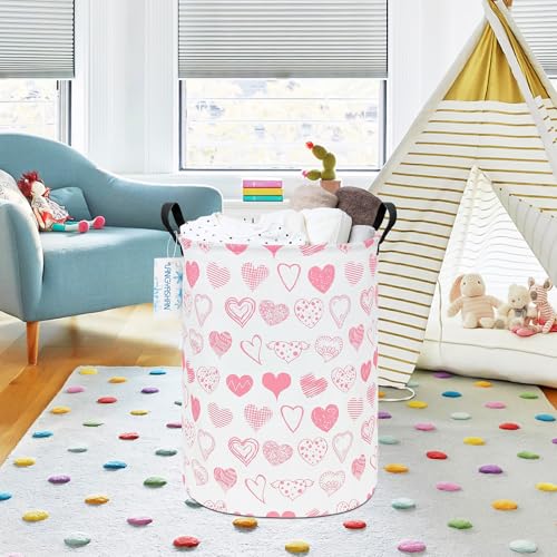 image for LANGYASHAN Laundry Basket Canvas Fabric Collapsible Organizer Basket f