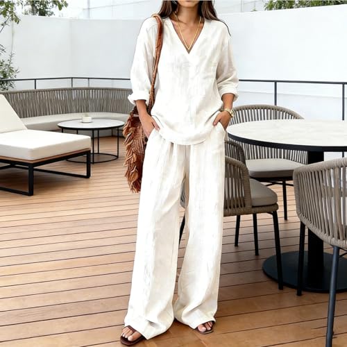 Conjunto de dos piezas para mujer traje de verano cómodo con pantalones de ocio 3
