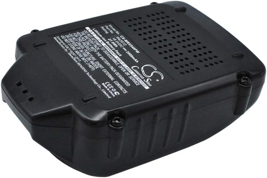 Replacement Battery for Worx WG180, WG251, WG251.5, WG251E, WG259E, WG259E.9, WG260E.9, WG320, WG322, WG323, WG329E, WG329E.9, WG540, WG540E, WG540E.1, WG540E.5, WU289, WU381, 18V/1500mA