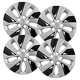 Hubcaps.com - Premium Quality 16 inch Silver & Black Hubcaps fits 2019 2020 2021 2022 2023 Nissan Altima, Heavy Duty Solid Clip Construction (Set of 4) (53099AMS-4)