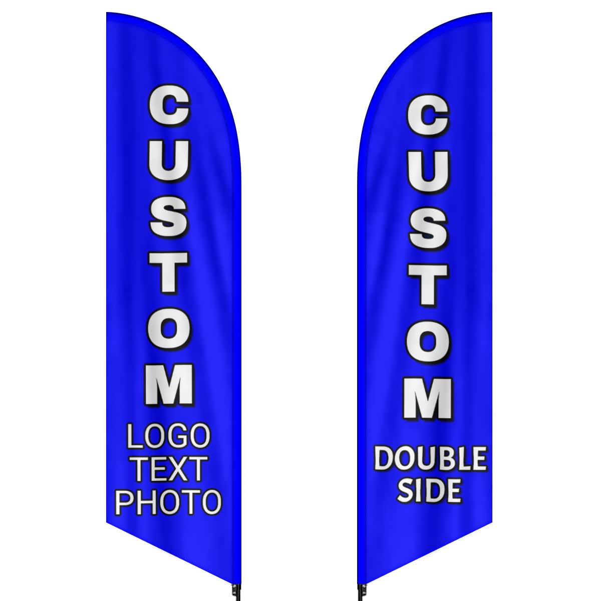 Custom Feather Flags for Business Personalized Advertising Feather Flags Custom Logo Flag Customized Business Flag for Outside (Only Flag) 2.0x8.2Ft