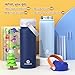 GoKEDA 18oz Kids Water Bottle, 2 Pack Insulated Bottles with Stickers, 18/8 Stainless Steel Vacuum Leak Proof Straw Cup for School, Gifts for Boys(Light Blue, Dark Blue)