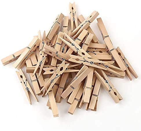 Image of FASH Wood Clothespins with Spring Rust Resistant, Heavy-Duty, Non-Slip Grip for Line Drying Laundry, Wooden Clips, Decorative Crafts Photos Hanging PicturesR (40)