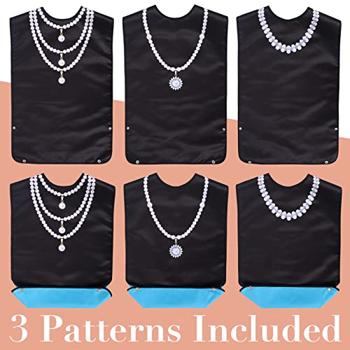 Adult Bibs For Women Washable Reusable - Waterproof Adult Bibs For Eating With Crumb Catcher - Adjustable Dining Clothing Protectors For Adults Seniors Elderly (Pearl Necklace Bibs -3 Pack) #TOP4