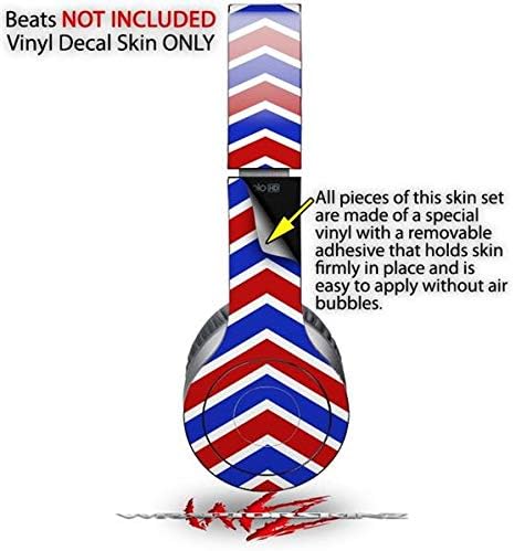 Skin Decal Wrap Works with Original Beats Solo HD Headphones Zig Zag Red White and Blue Skin Only (Headphones NOT Included)