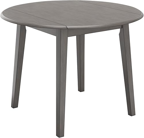 Miniatura 10 de Signature Design by Ashley Hammis - Mesa redonda de comedor con hojas abatibles, hasta 4 asientos, hojas abatibles con bisagras, madera, 36.38