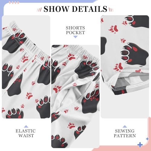 ALAZA Bear Paw Print Pajama Lounge Pants Long Sleep Pajama Bottoms with Pockets4