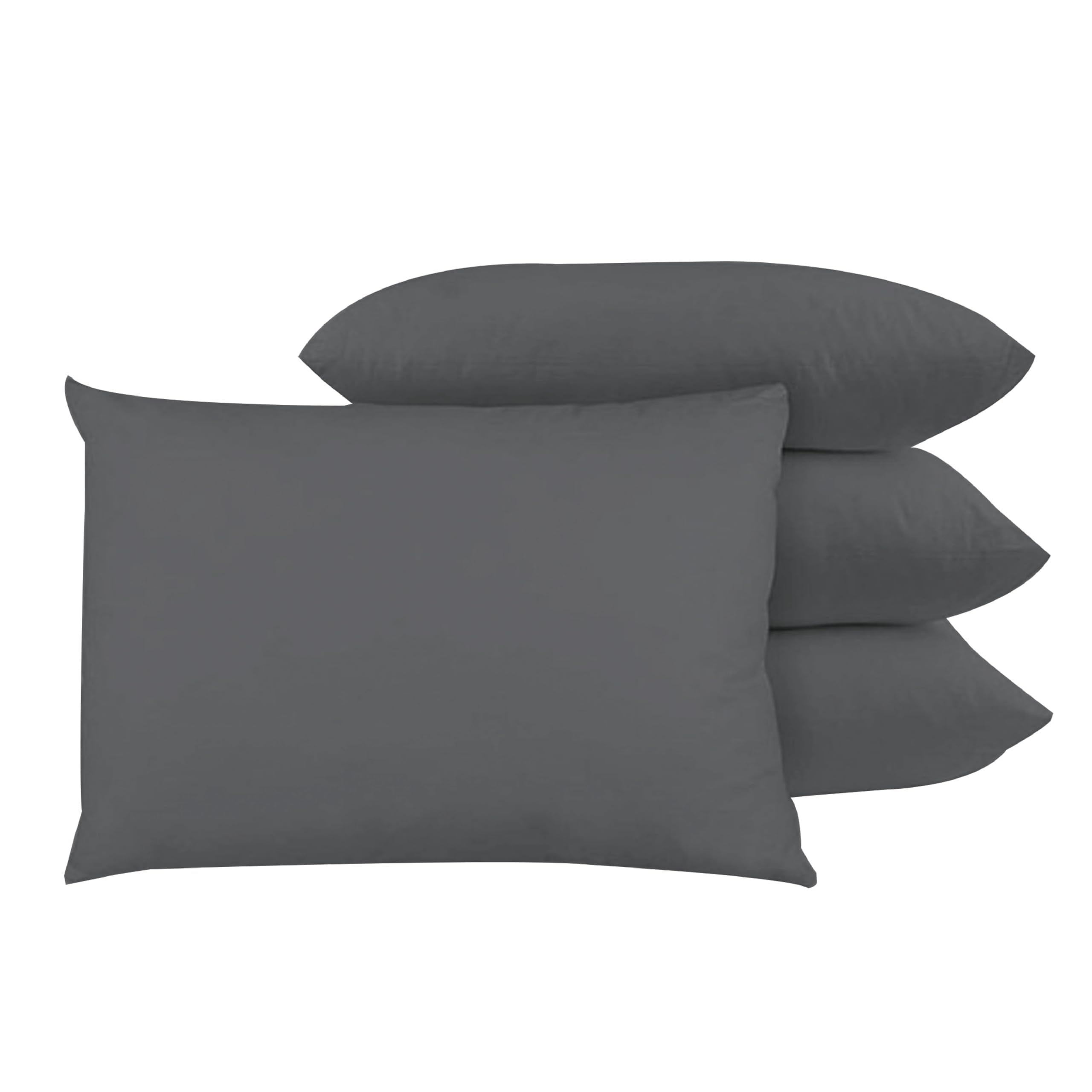 Home In Style Pillow Cases 4 Pack 100% Egyptian Cotton Charcoal 50 x 75 cm