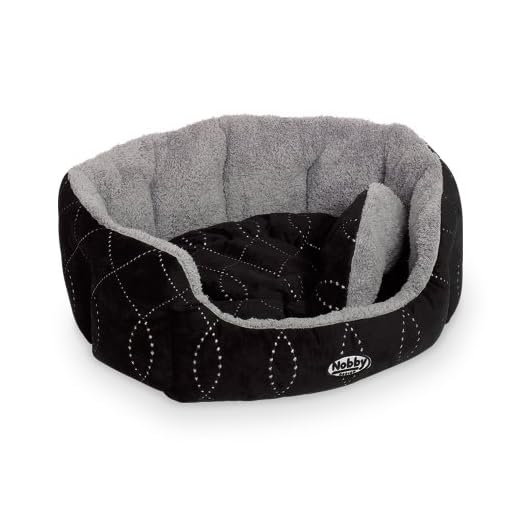 Nobby Komfort Bett oval "CENO" schwarz / grau L x B x H: 65 x 57 x 22 cm