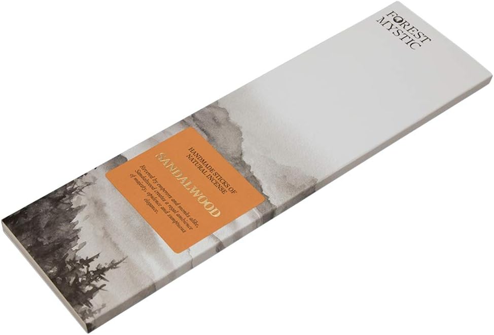 Forest Mystic Luxury Incense Sticks - 12 Scents - Handmade, Organic, Vegan & Natural (Sandalwood, 25g)