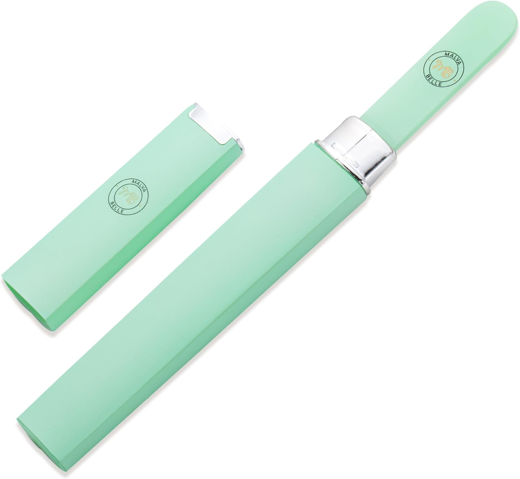 Malva Belle Best Crystal Glass Nail File – Long Lasting Double Sided Tempered Glass File – Professional Salon Manicure/Pedicure Filing Tool for Natural Nails - Pastel Green (2mm)
