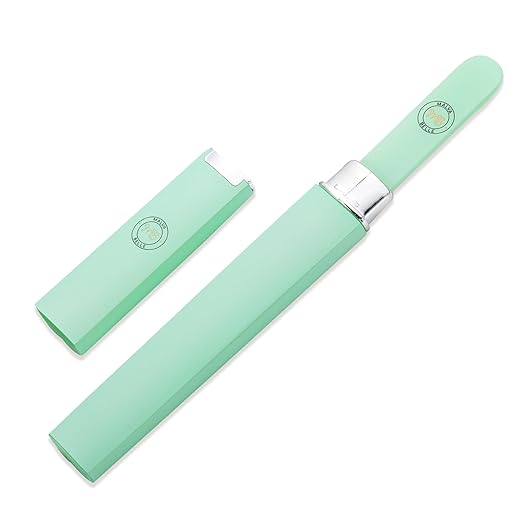 Best Crystal Glass Nail File for Women - Nail File & Travel Case - Stocking Stuffers for Women - Heavy Duty Nail File for Natural Nails - Professional Nail Shaper – Nail Essentials - Pastel Green 3mm