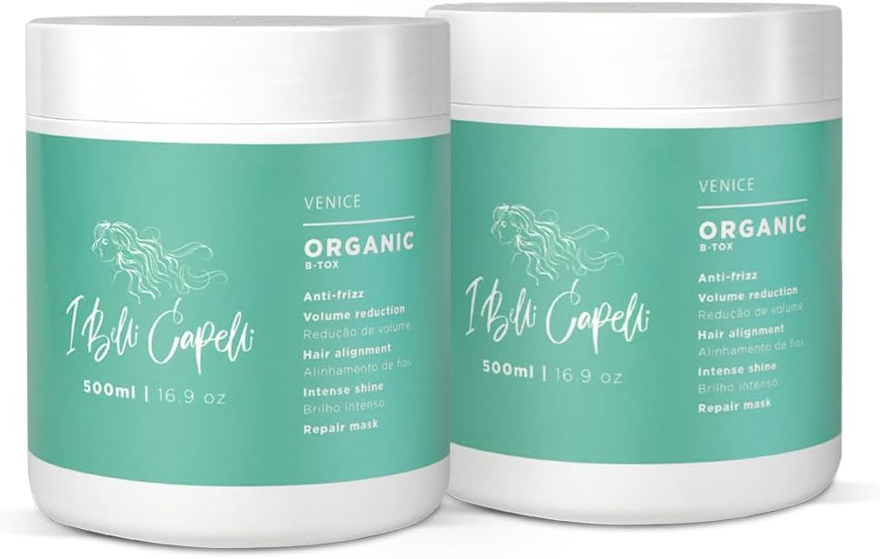 Venice Botox Hair Treatment - Smoothness for Dry and Damaged Hair - Deep Hydration, Volume Control, Reduces Frizz- Formaldehyde-Free, Organic Hair Botox (2-Pack, 17.6 oz/500 ml)