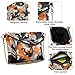 Women's PU Leather Clutch Purses Zipper Foldover Key Chain Wallet for Party Fashion Leaf Pattern Orange Black