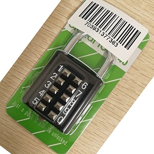 Padlock - Digits Combination Lock,Button Combination Security Padlock Digital Lock, For Gym Or Sports Locker, Case, Toolbox, Fence, Hasp Cabinet (Black) #TOP7