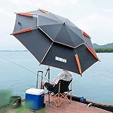 ELzEy CampFeuer Parasol Parasol wędkarski Przeciwdeszczowy krem ​​​​przeciwsłoneczny Obrotowy, regulowany Parasol plażowy Odporny na wiatr stojak na parasole ze stopu aluminium Sprzęt zewnętrzny namio