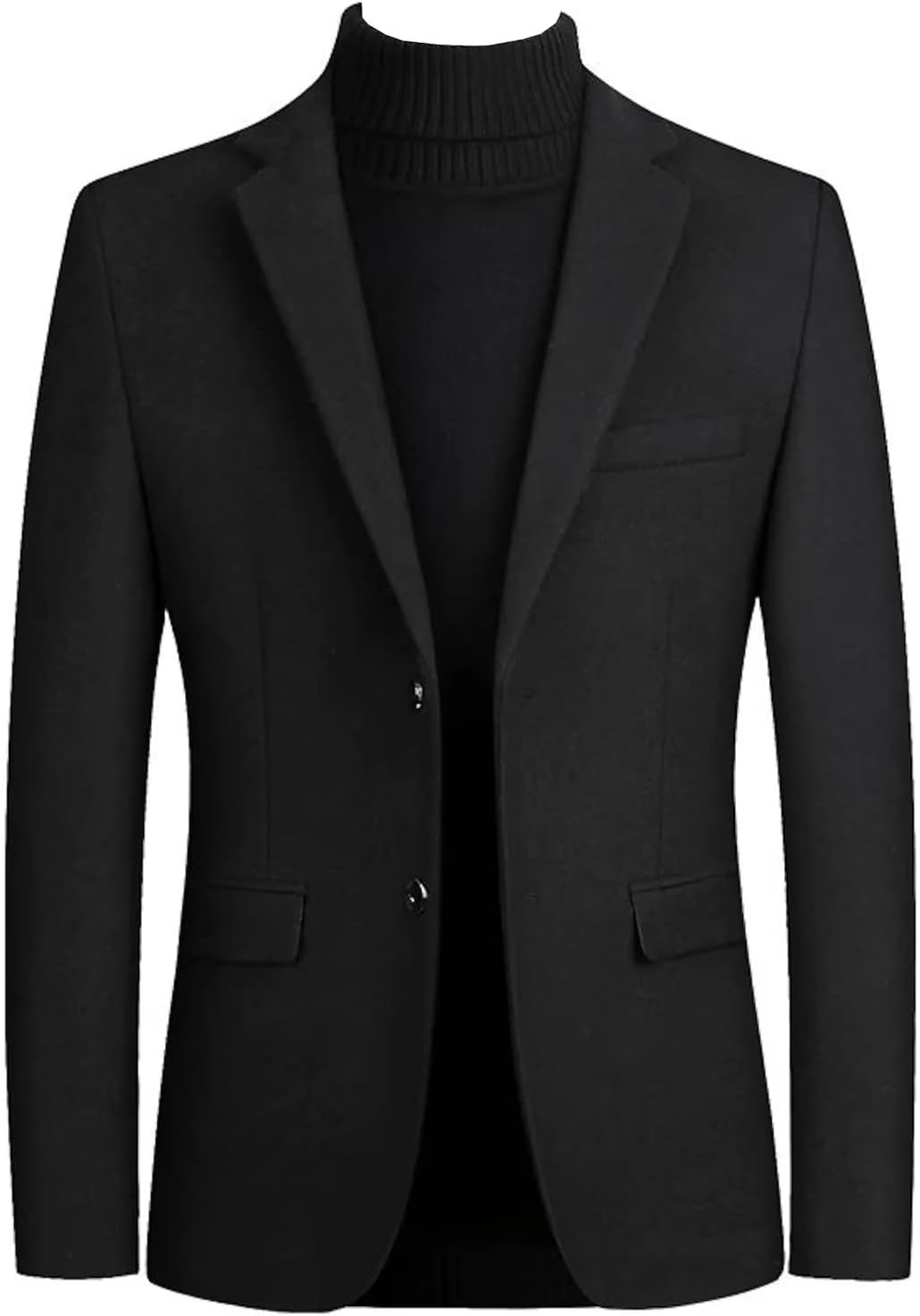 Men's Thin Tweed Blazer Two Buttons Tuxedo Suit Jacket for Wedding Prom