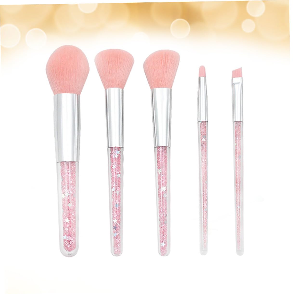 Healeved 15pezzi Pennelli Per Trucco Professionali Con Manico Trasparente e Setole Morbide Per Fondotinta Cipria e Sopracciglia Accessori Make up Per Donne