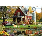 Autumn Farm Jigsaw Puzzles 1000 Pieces for Adults - Vintage Country Scene with...