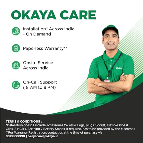 Image of Okaya Inverter with Battery Combo for Home,Office & Shops|ATSW 950 12V Pure Sine Wave Inverter 700VA with 36 Months Warranty & OPLT19036 160Ah Battery 36 Months Warranty