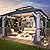 GARTOO 10' x 12' Outdoor Wood Gazebo - Permanent Wooden Hardtop Gazebo Pavilion with Double Curtains, Galvanized Steel Roof Cedar Wood Gazebos for Garden, Lawn, Poolside, Backyard Deck