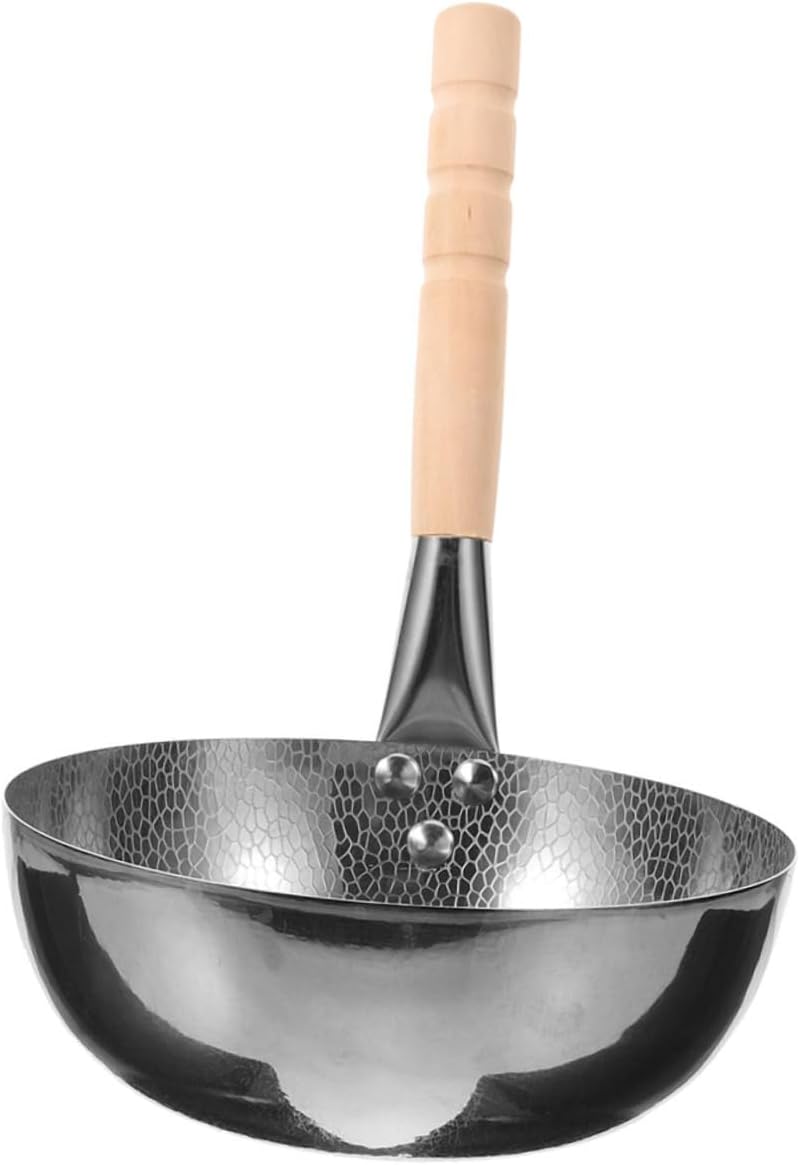 Unomor Stainless Steel Hammered Noodle Pot Lid Small Cooking Pot for Instant Noodles Soups Rice for Home Kitchen Use