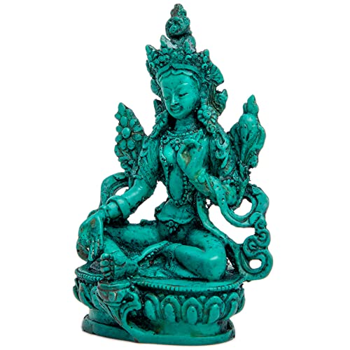 Himalayan Bazaar Green Tara Statue Alter Decor Resin Made Collectible Buddha Figurine #TOP1