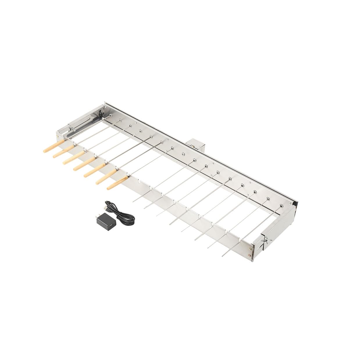 Produktbild von Cozyel Elektrischer Spießdreher - Edelstahl Grillspieß Mit 15 Spießen & USB-Motor