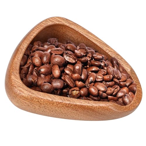 Coffee Bean Dosing Cup – Single Tray Walnut Wood Espresso Accessories Measuring Tool for Tea Enthusiasts, Bar Use, Camping Gym & Home Use, Barista Quantitative Tool to Reduce Coffee Static Electricity