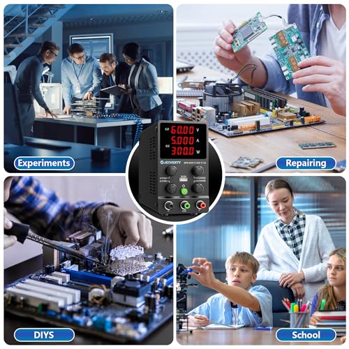 Image of Variable DC Power Supply, 60V 5A Adjustable Switching DC Bench Linear Power Supply with High Accuracy 4-Digit LED Display, 5V /2A USB Port, Coarse and Fine Settings