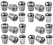 ER32 Collet Set By 16th or 32nds