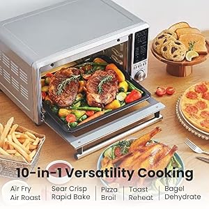 COMFEE' Toaster Oven Air Fryer FLASHWAVE™ Ultra-Rapid Heat Technology, Convection Toaster Oven Countertop with Bake Broil Roast, 6 Slices Fits 12’’ Pizza 24QT, 4 Accessories 1750W Stainless Steel COMFEE Toaster Oven Air Fryer FLASHWAVE Ultra Rapid Heat Technology Convection Toaster Oven Countertop with Bake Broil Roast 6 Slices Fits 12 Pizza 24QT 4 Accessories 1750W Stainless Steel