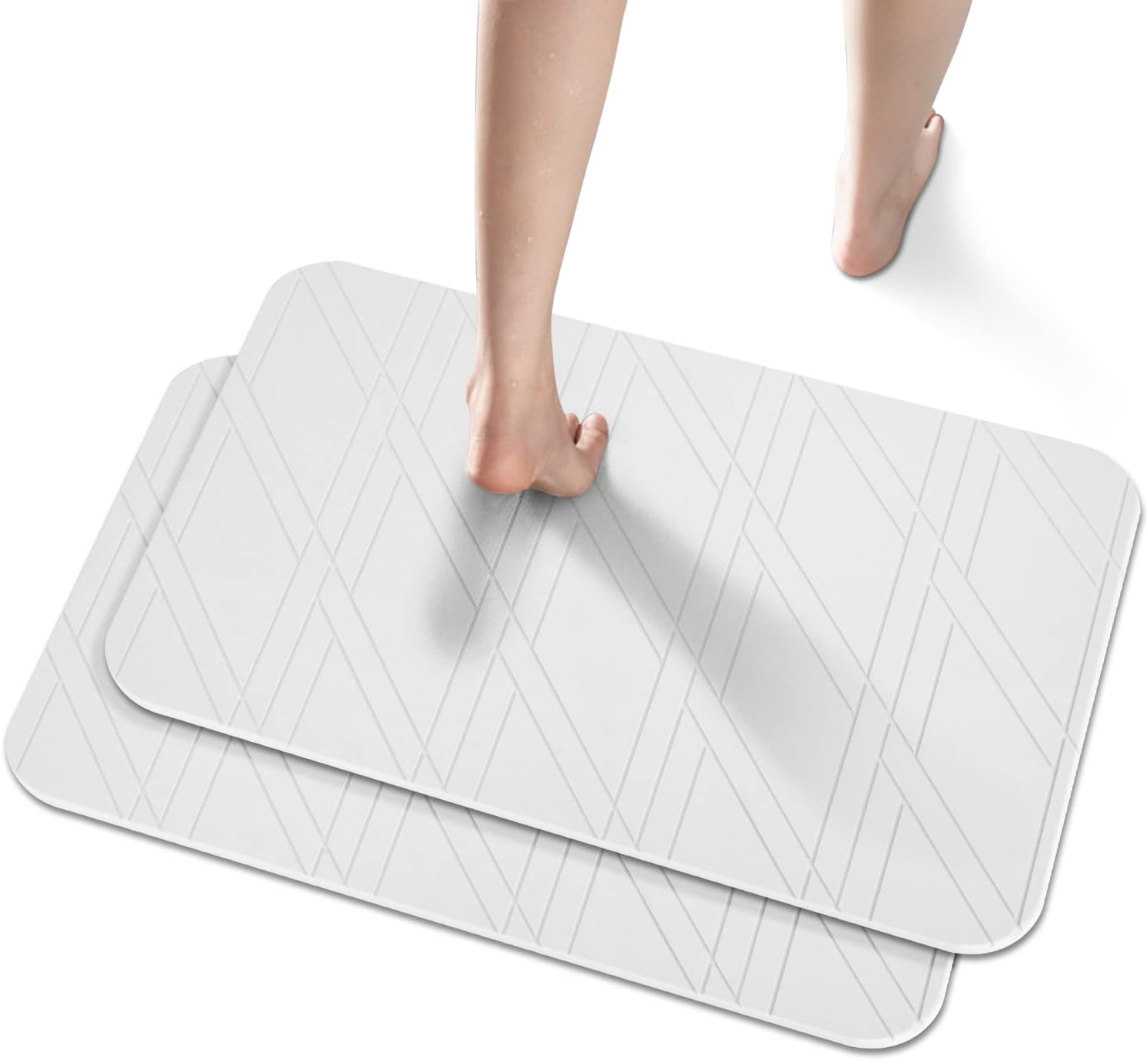 Amazon.com: JUERLEN 2 Pack Diatomaceous Earth Shower Mat, Stone Bath ...
