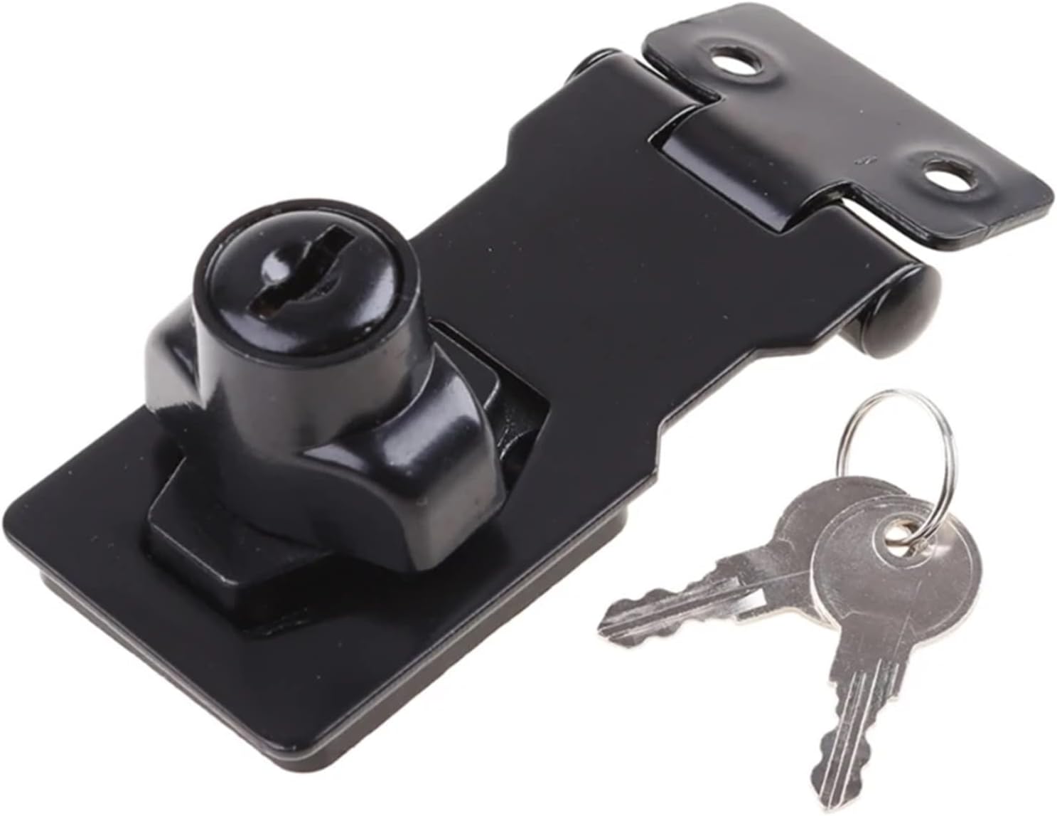 keyed hasp lock, Keyed Hasp Lock Pack of 2 with Keys and Screws Multicolor .5-4 inch(3inch Black)