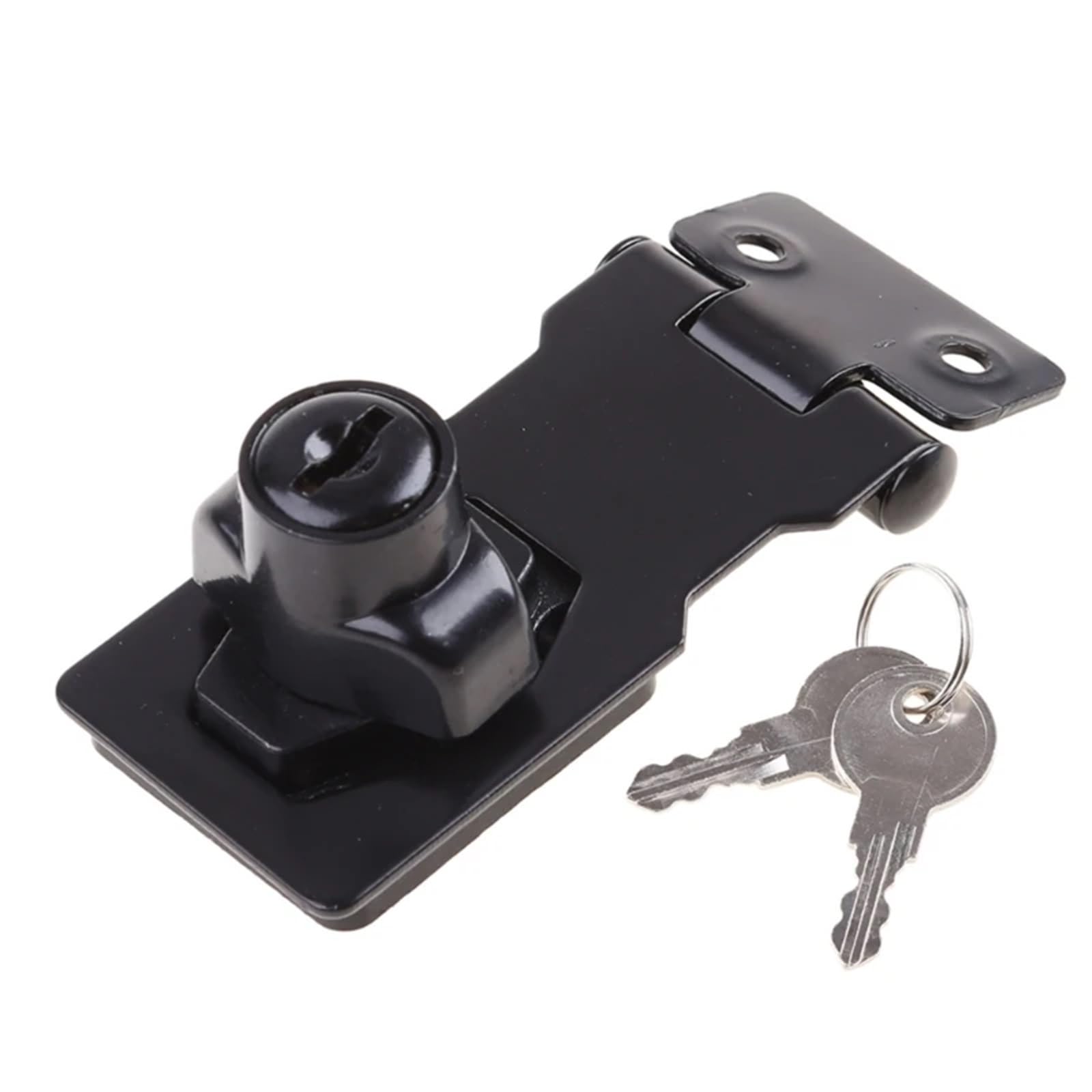 Enwwch 2.5Inch Black 2 Pcs Keyed Hasp Locks Twists Knob Locking With Keys And Screws Thick Door Lock For Cabinet Small For Doors(2.5Inch Black)