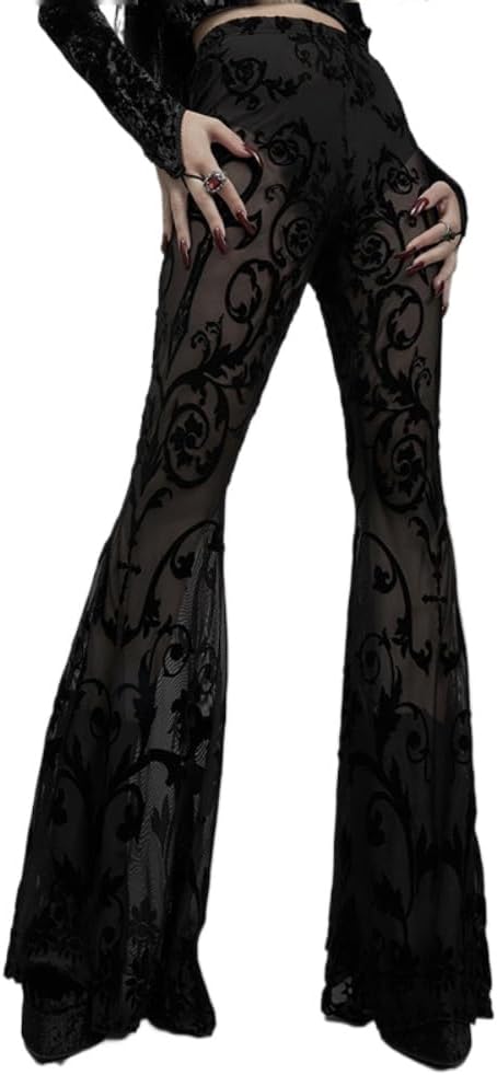 European and American Bohemian -Bottom Pants for Women, Beautiful Black Casual longlegged