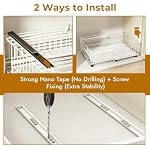 2 Pack Expandable Pull Out Cabinet Organiser Adjustable Width (12.8"-19.7") Pull Out Drawers for Cabinets No Drill Adhesive Slide Out Kitchen Drawer Shelf for Under Sink, Cupboard, Pantry - Image 6
