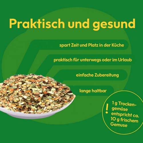 Ambiopet® getrocknete Barf Gemüseflocken für Hunde im 500g Beutel, Gemüsemischung aus Karotten, Erbsen, Roter Bete & Luzerne, reich an Nährstoffen, ohne künstliche Zusatzstoffe