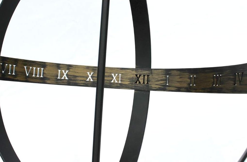 DanDiBo Cadran Solaire Noir en métal Fer forgé Résistant aux intempéries 72cm Pendule de Jardin