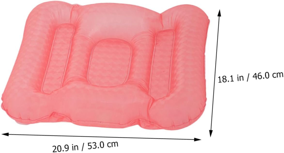 Kisangel 1pc Inflatable Cushion Inflatable Bath Tub Spa Tub Bath Mat Pink Head and Neck Rest Bathtub Back Support Rest Bathtub Spa Pillow Cushion Spa Seat Cushion Seat Cushion for Home PVC