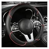 Cubierta Protector Volante Línea De Costura Protector para Volante Coche Timple Antideslizante Tridimensional Cubre Volante(Red)