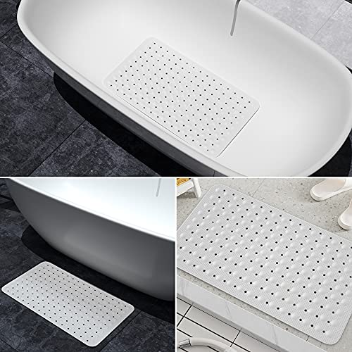 Joycano Non Slip Rubber Bathtub Mat Shower Tub Mat Baby Bath Mat, 100% Natural Rubber No Chemical Smells Perfect For Baby And Elder, With Suction Cups, Machine Washable, 28 X 16 Inches, White #TOP6